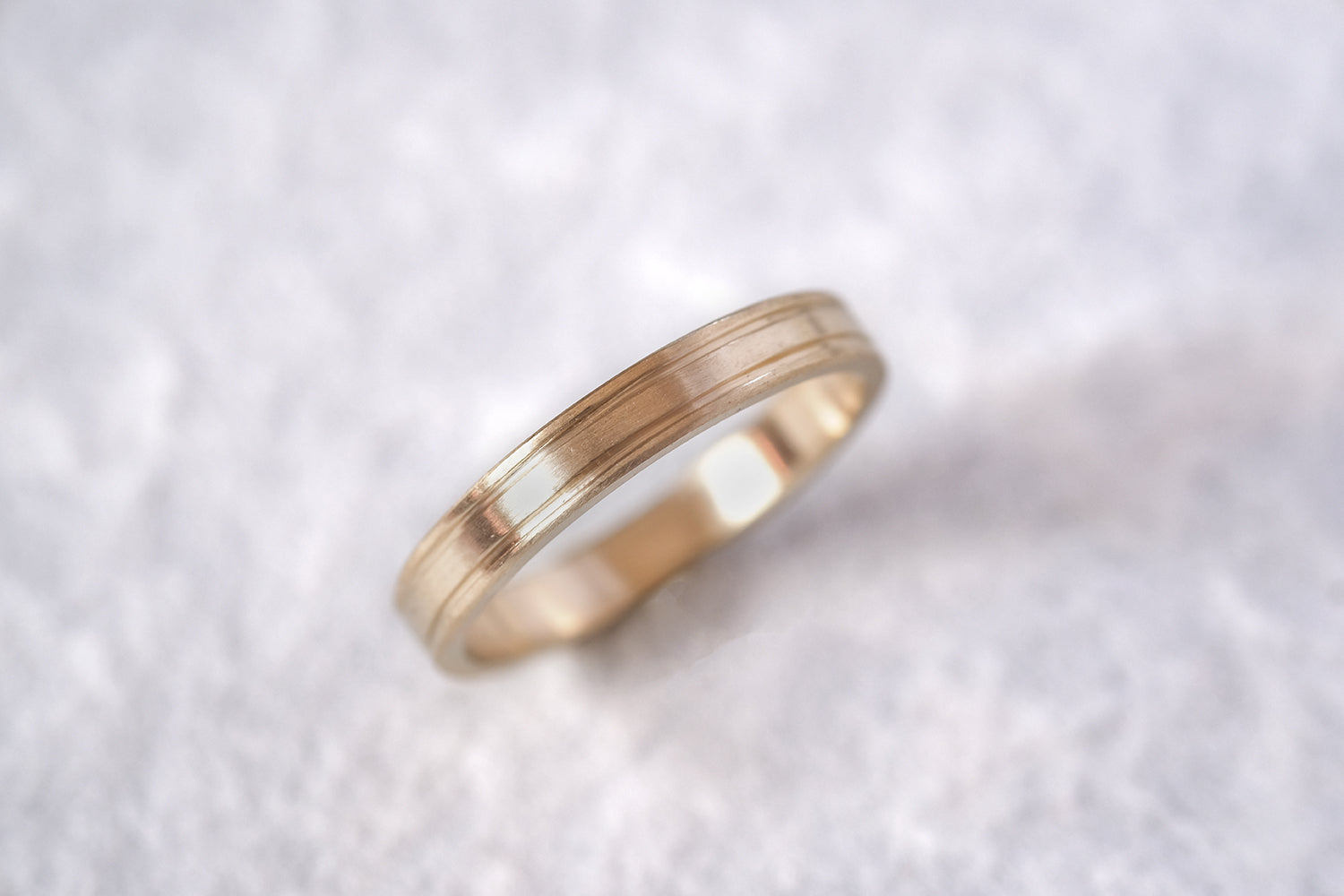 טבעת נישואין זהב צהוב שני פסים