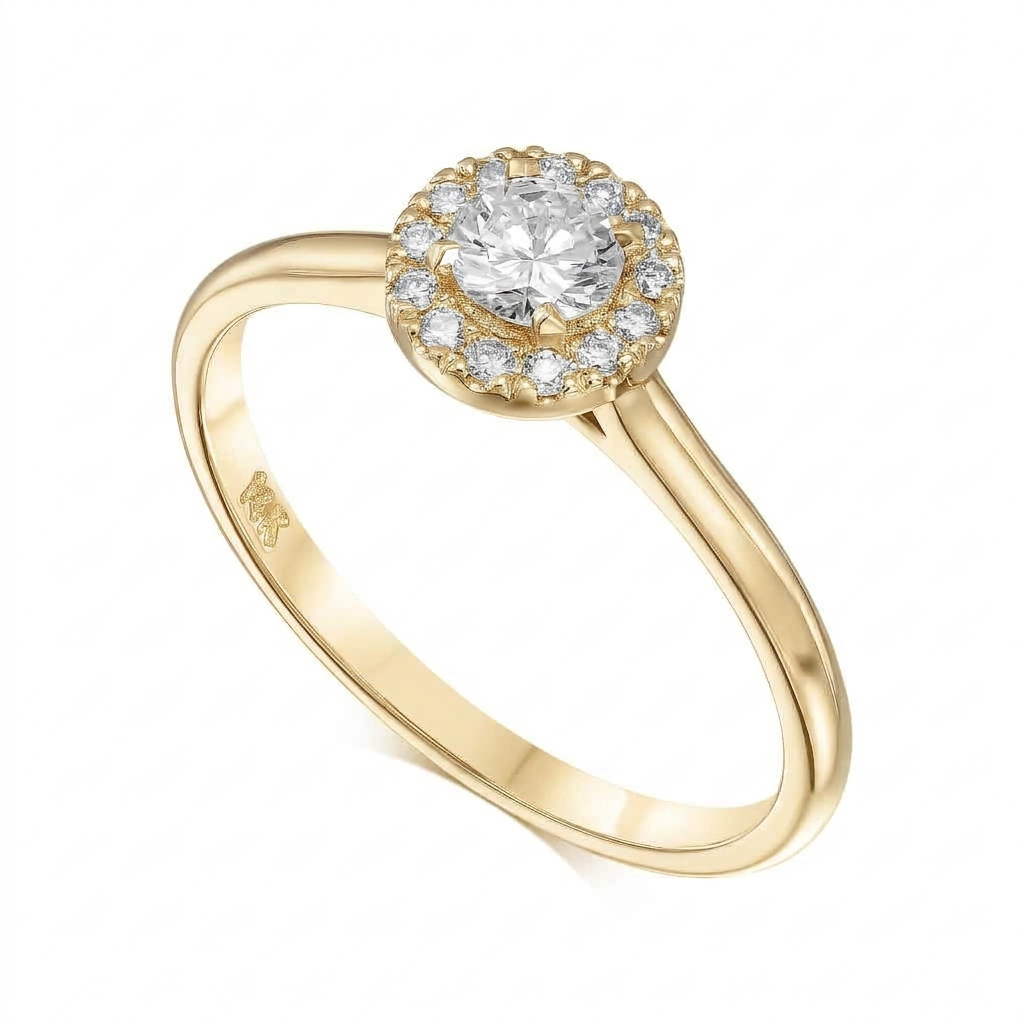 Halo White Gold Engagement Ring