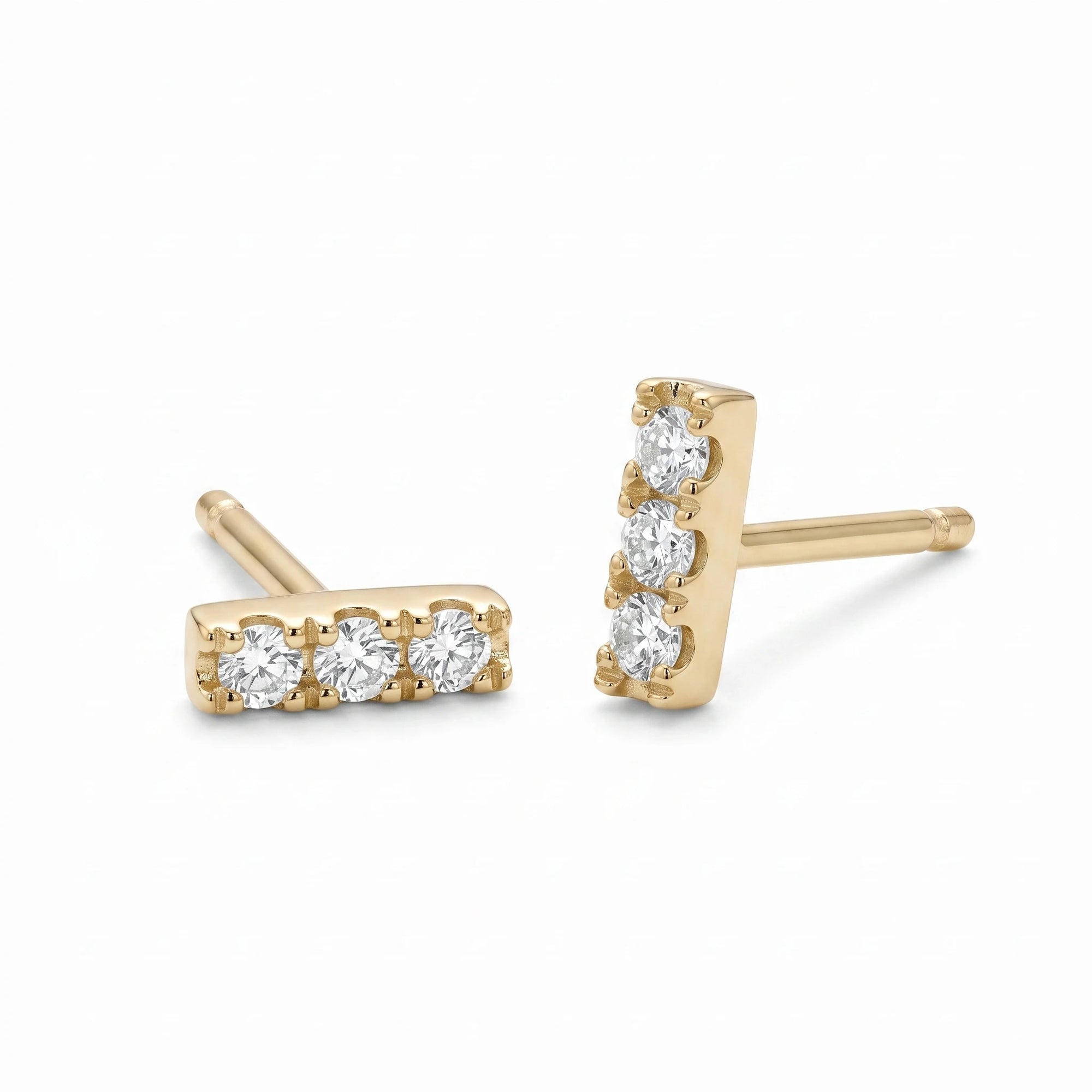 Diamond Bar Earrings