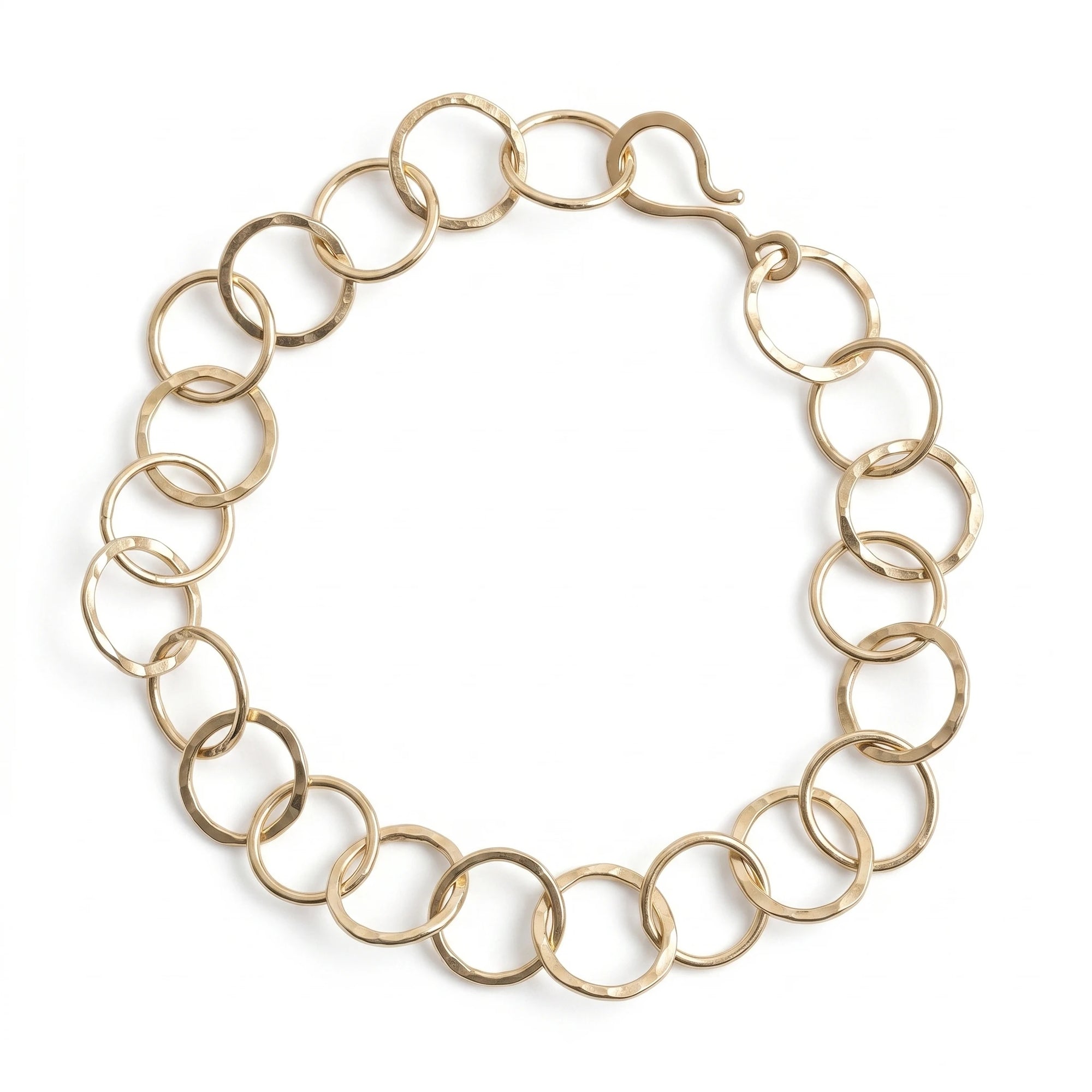 Chain Bracelet in Hammered Gold