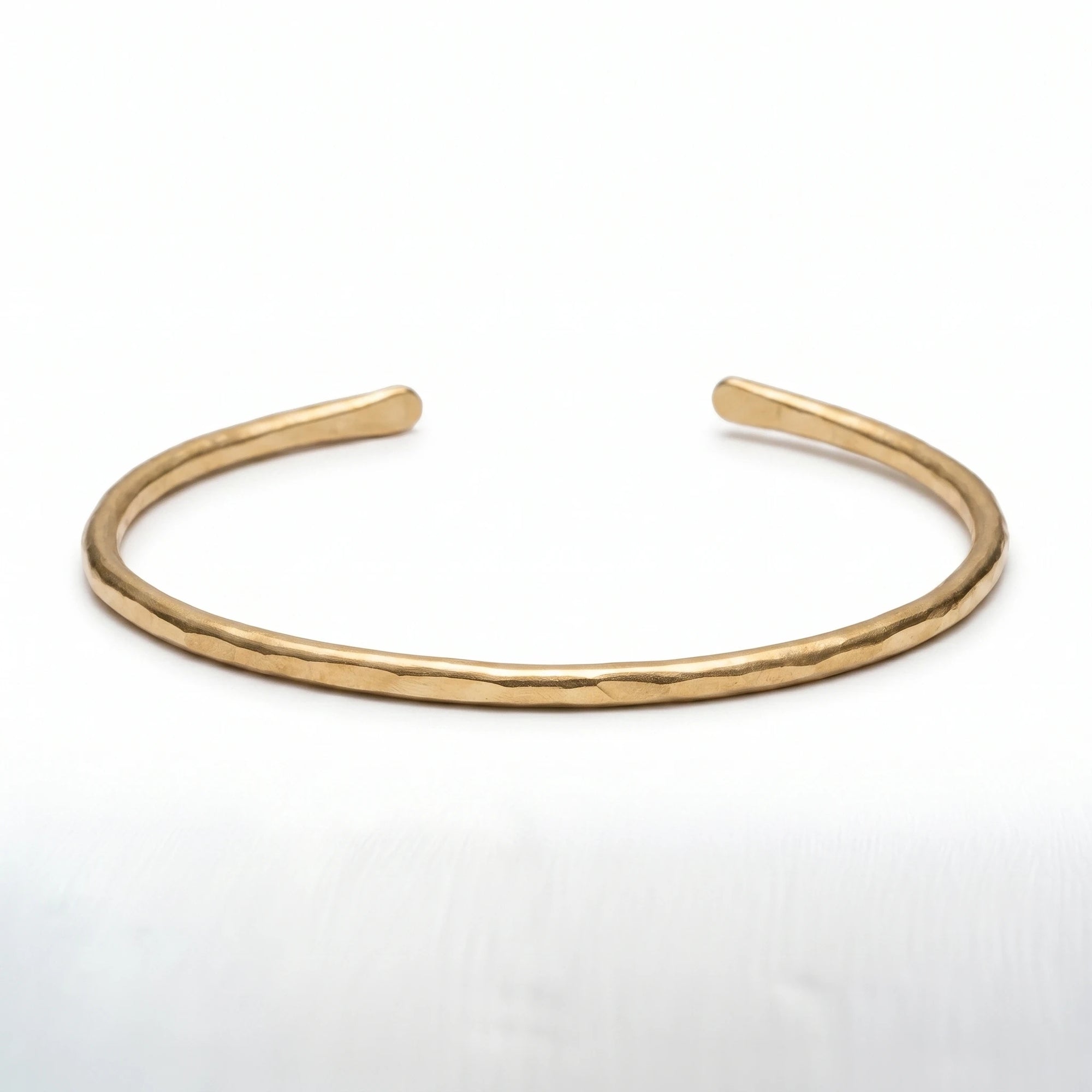 Hammered Polished Gold Cuff Bracelet