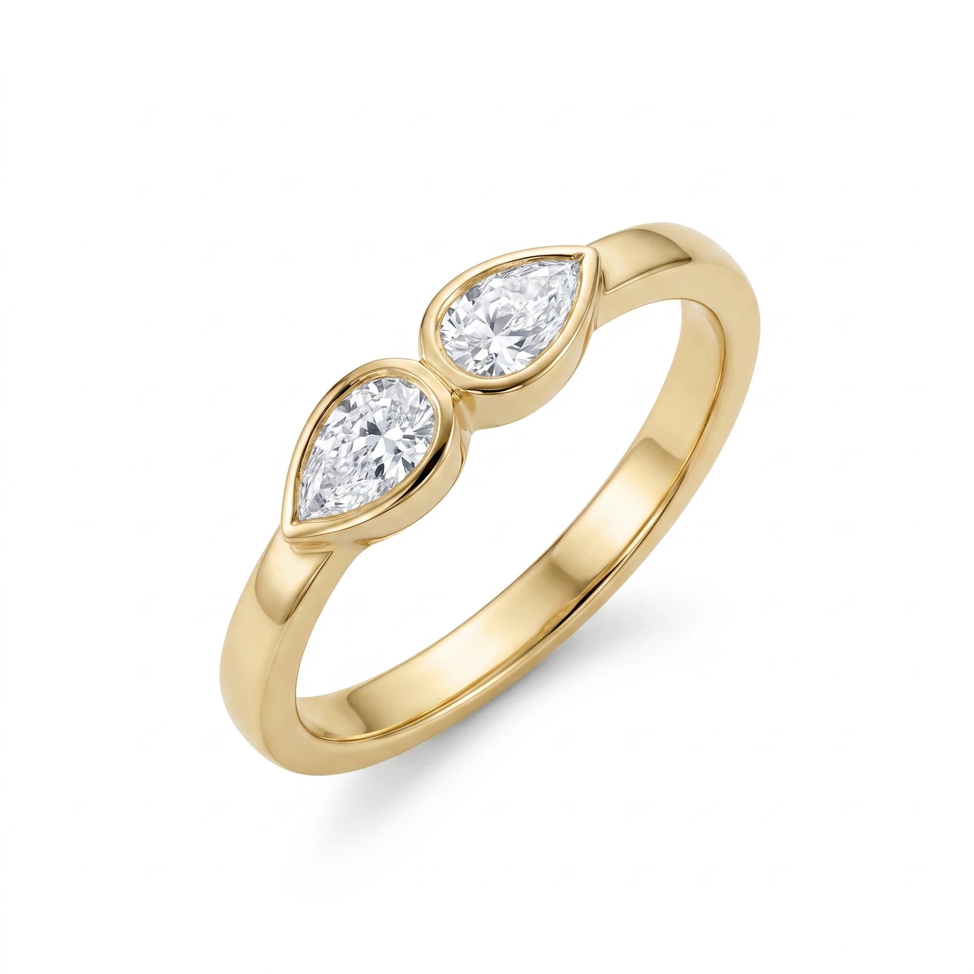 Pear-Shaped Diamond Toi et Moi Ring