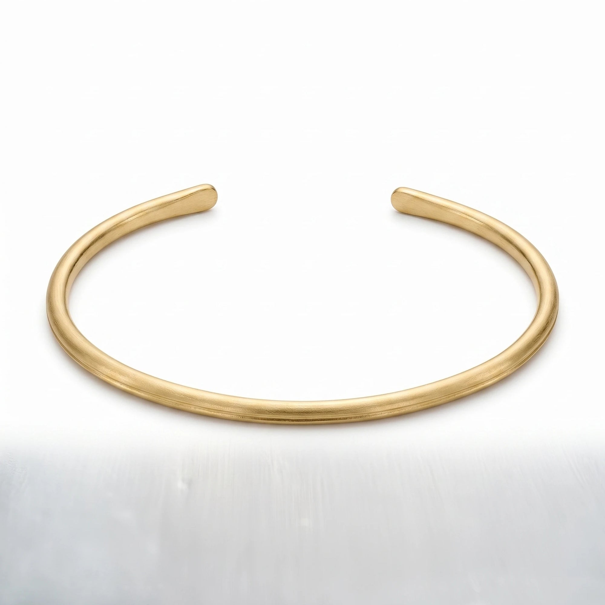 Polished Gold Cuff Bracelet with Center Stripe