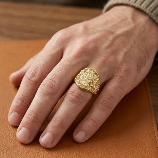 Ten Commandments Gold Band