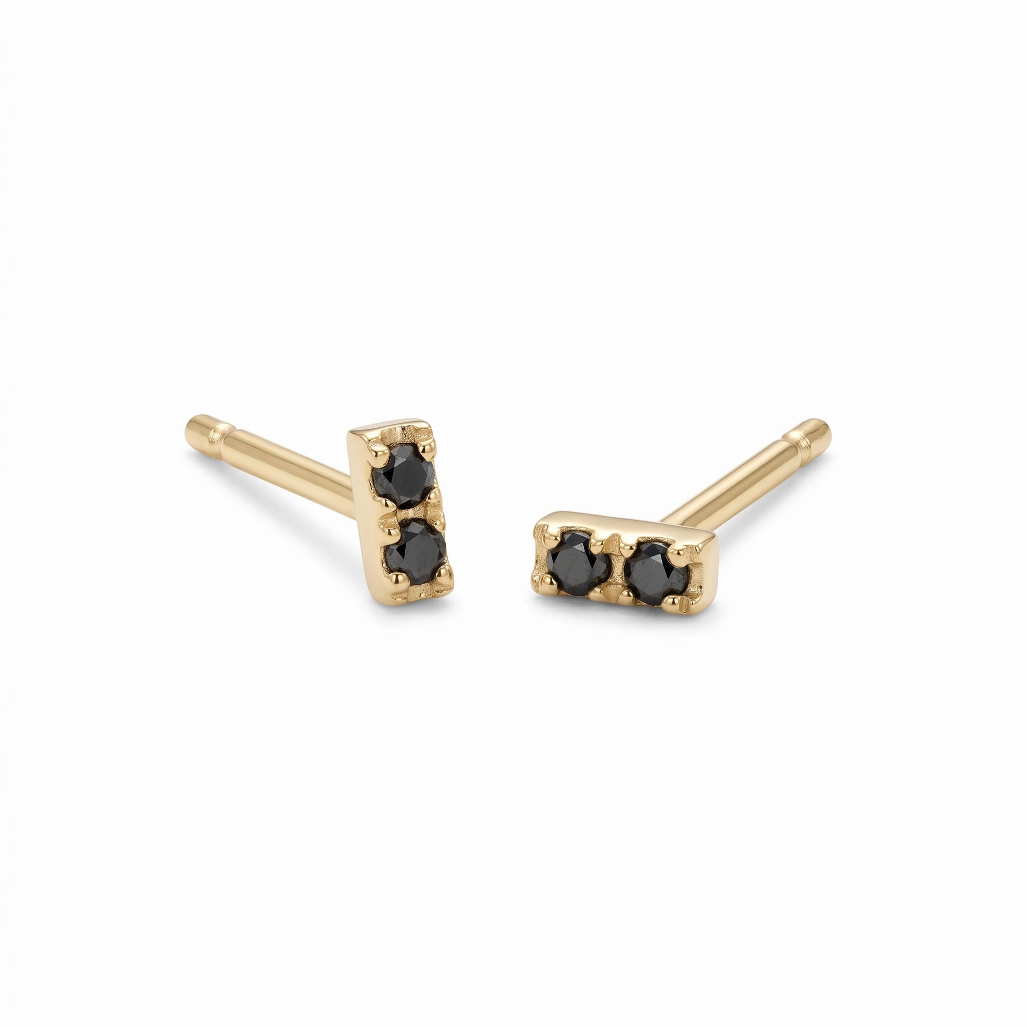 Black Diamond Bar Earrings