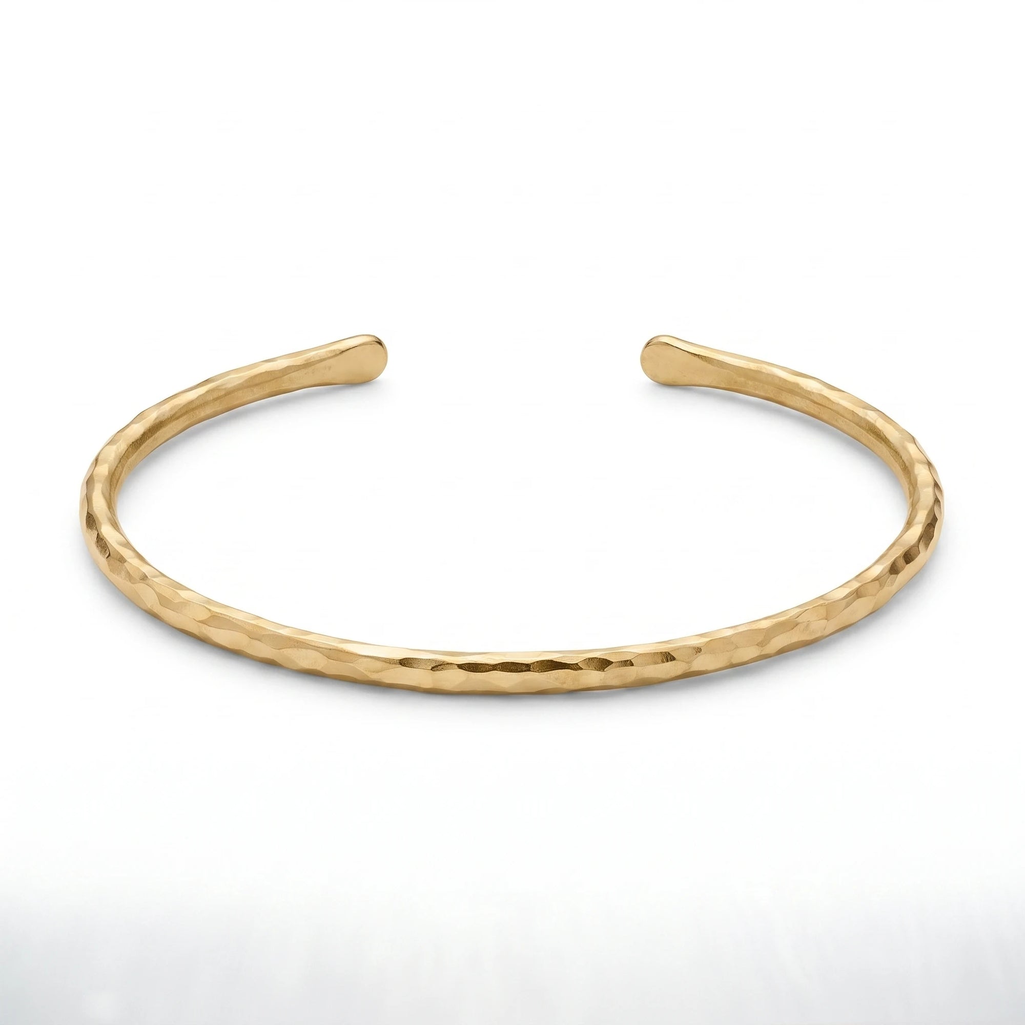 Hammered Polished Gold Cuff bracelet