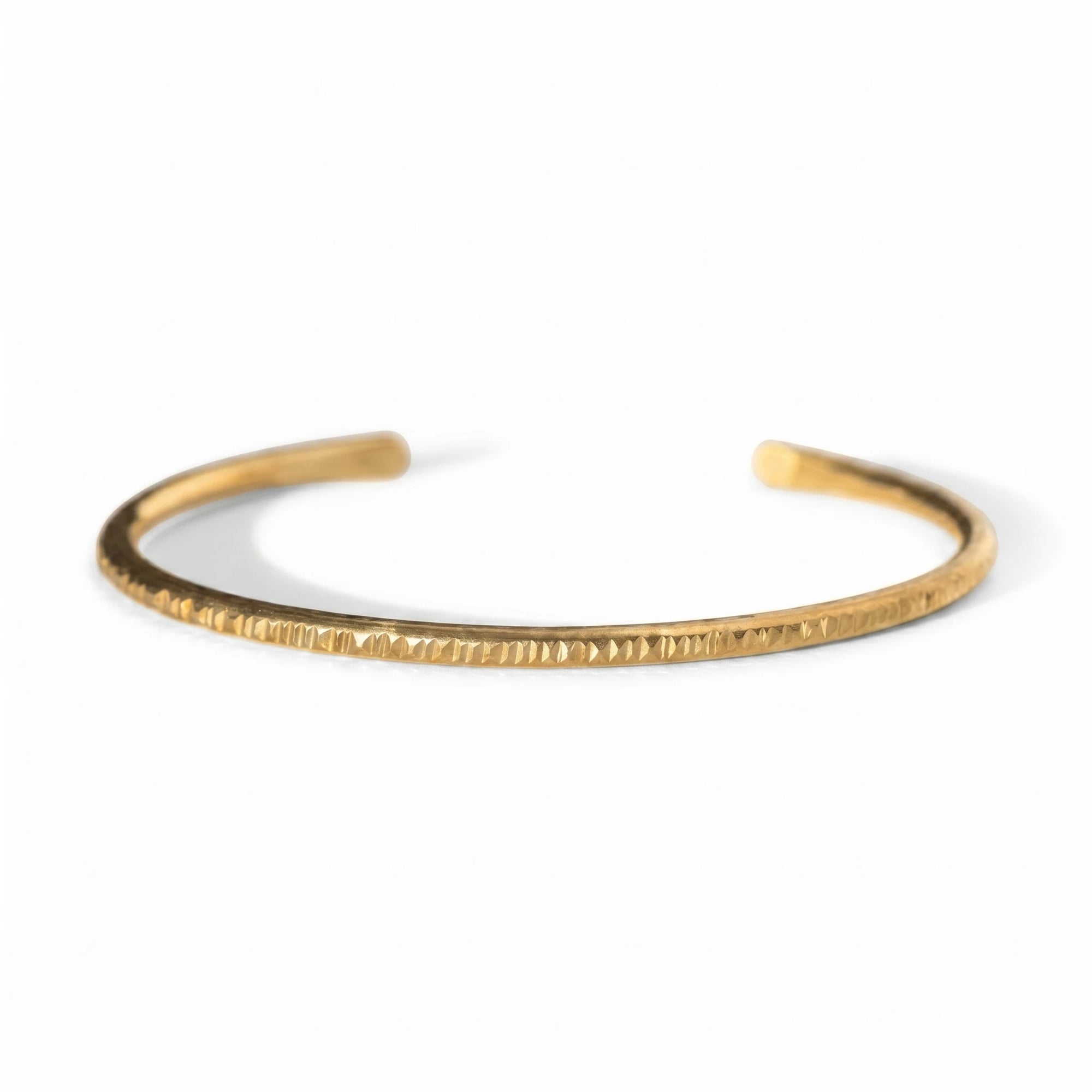 Grooved Brushed Gold Cuff Bracelet