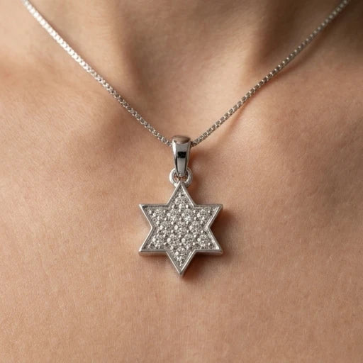 Star of David Necklace with Diamonds