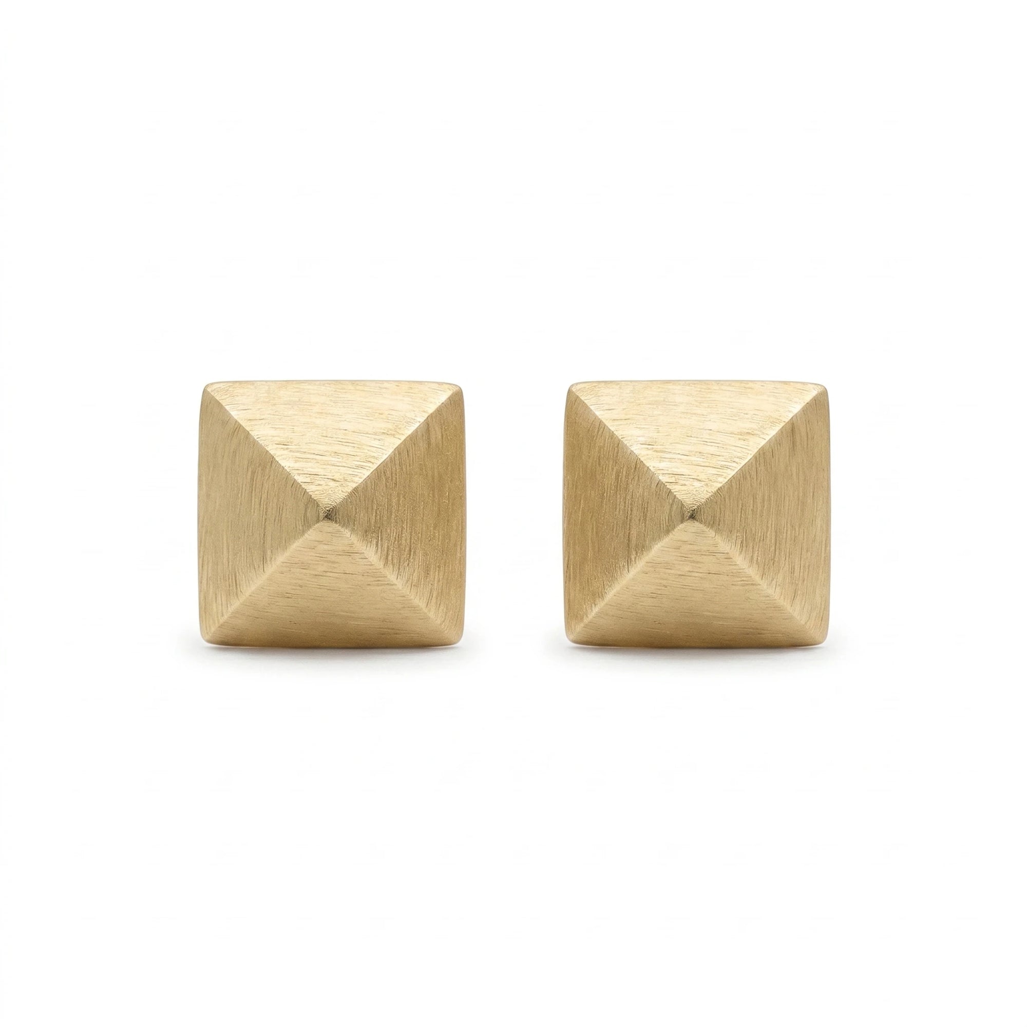 Pyramid Gold Stud Earrings