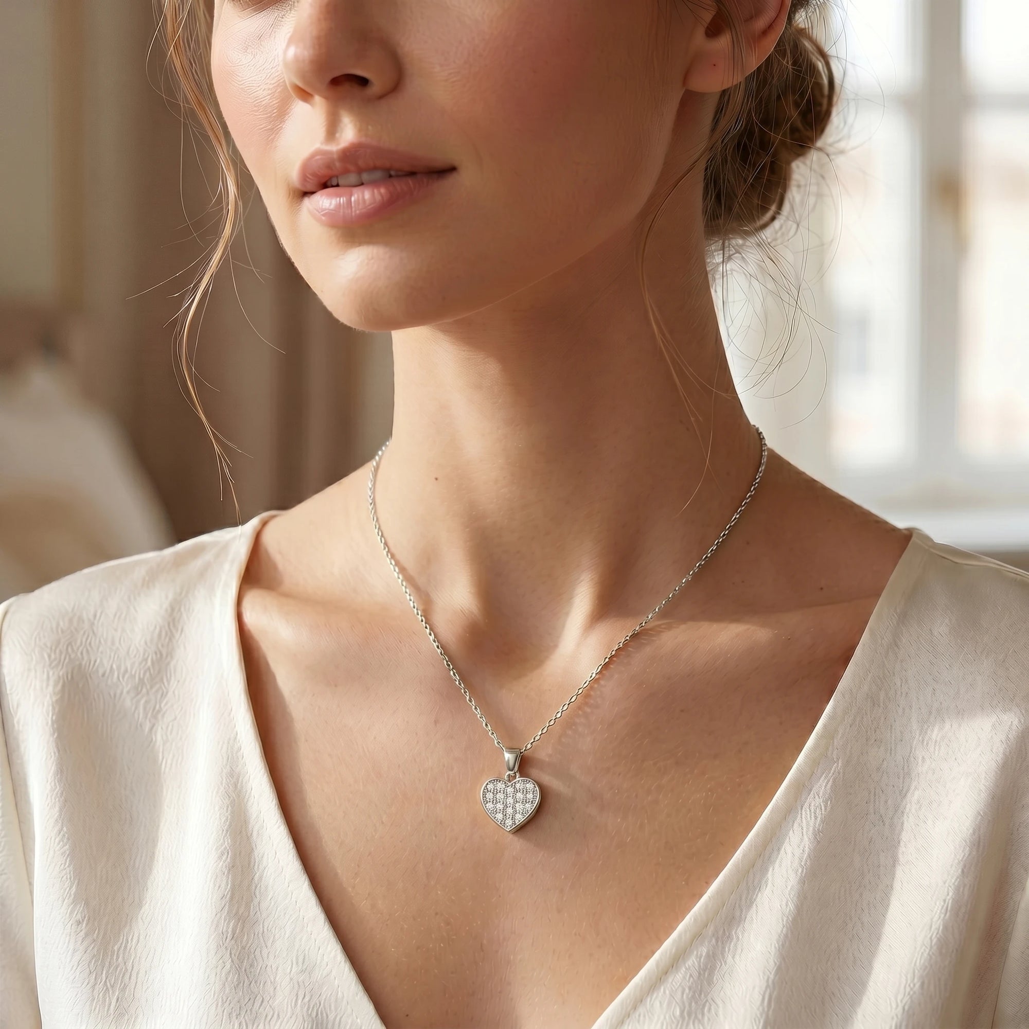 Diamond Pavé Heart Necklace