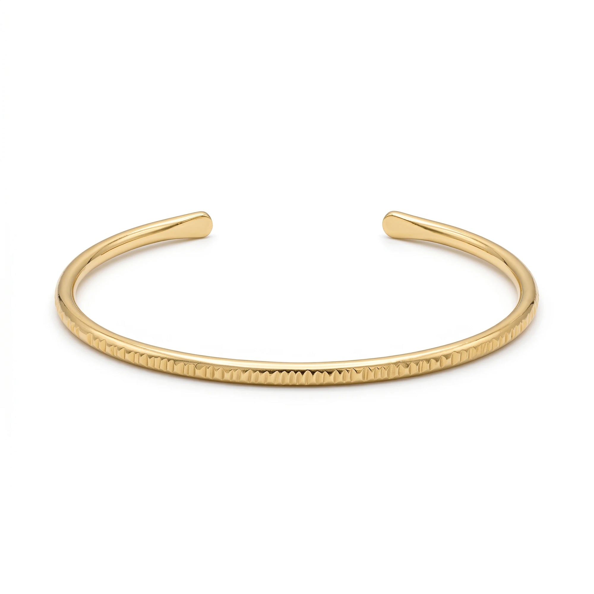 Grooved Gold Cuff Bracelet