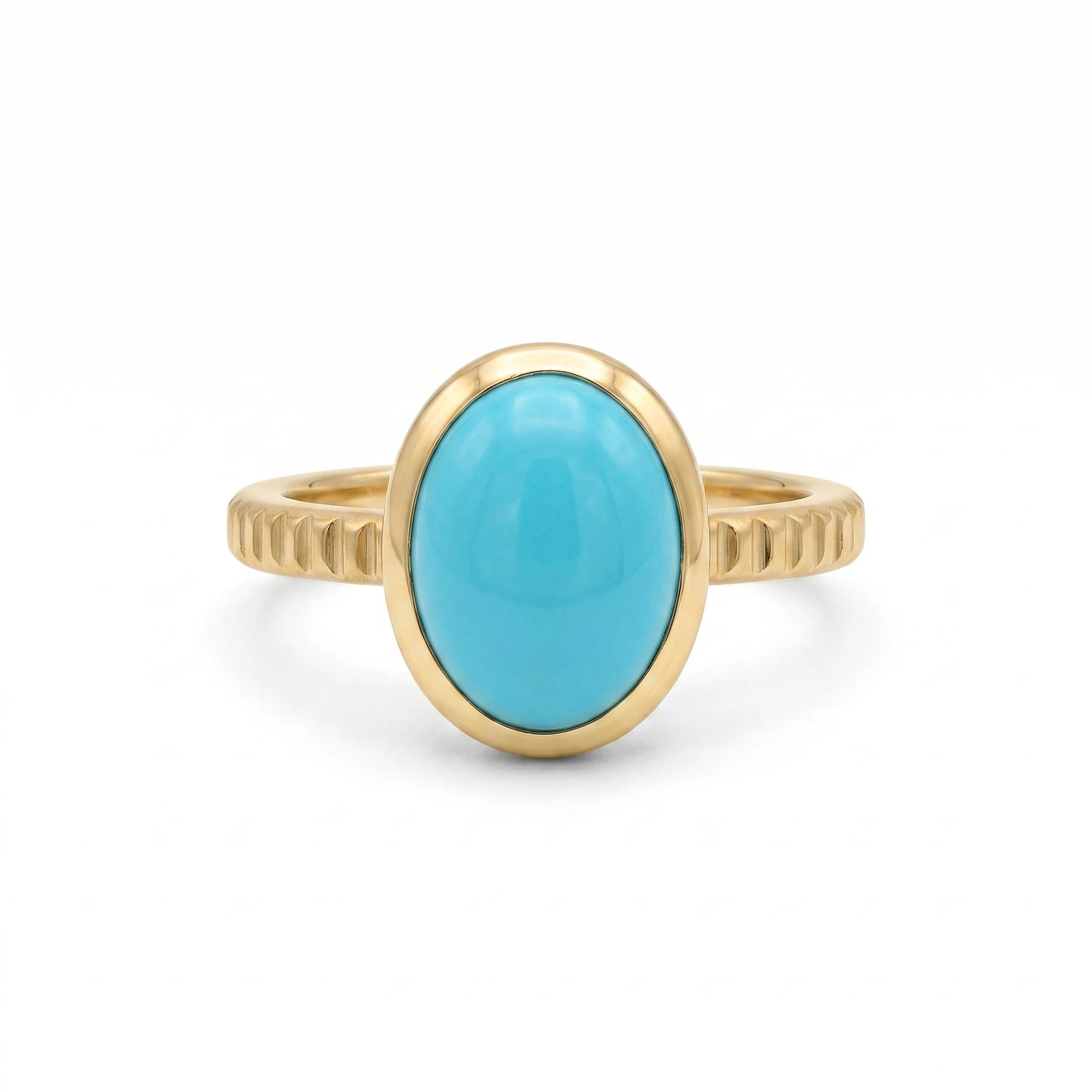 Turquoise Cabochon Gold Ring