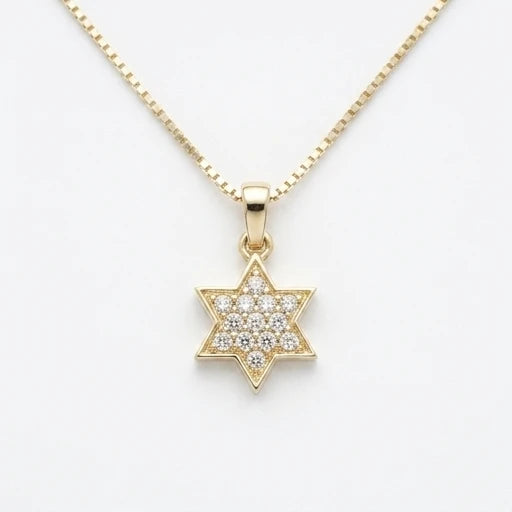 Star of David Necklace with Diamonds