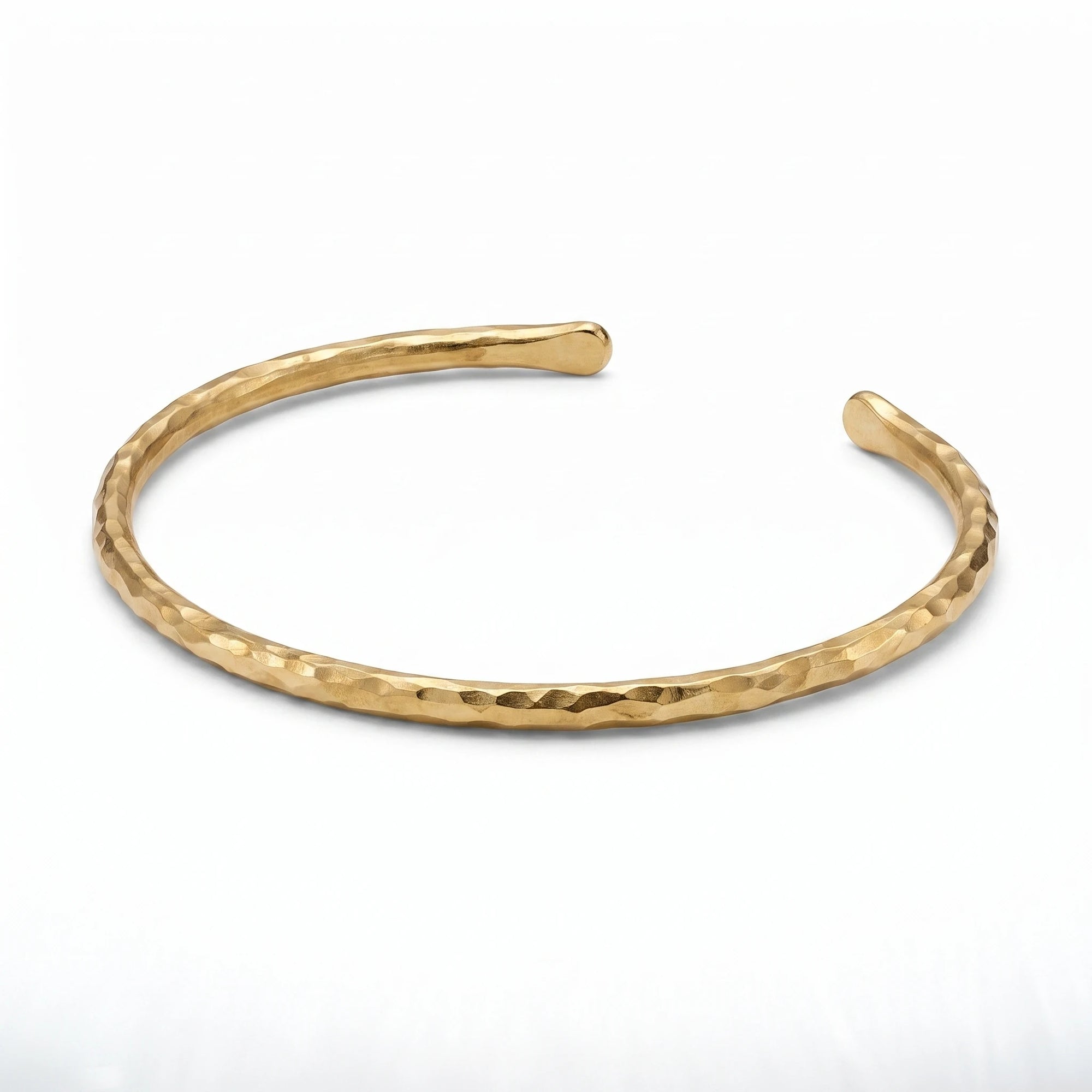 Hammered Polished Gold Cuff Bracelet