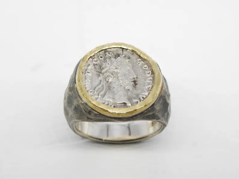 Silver Roman Coin  Men's Ring