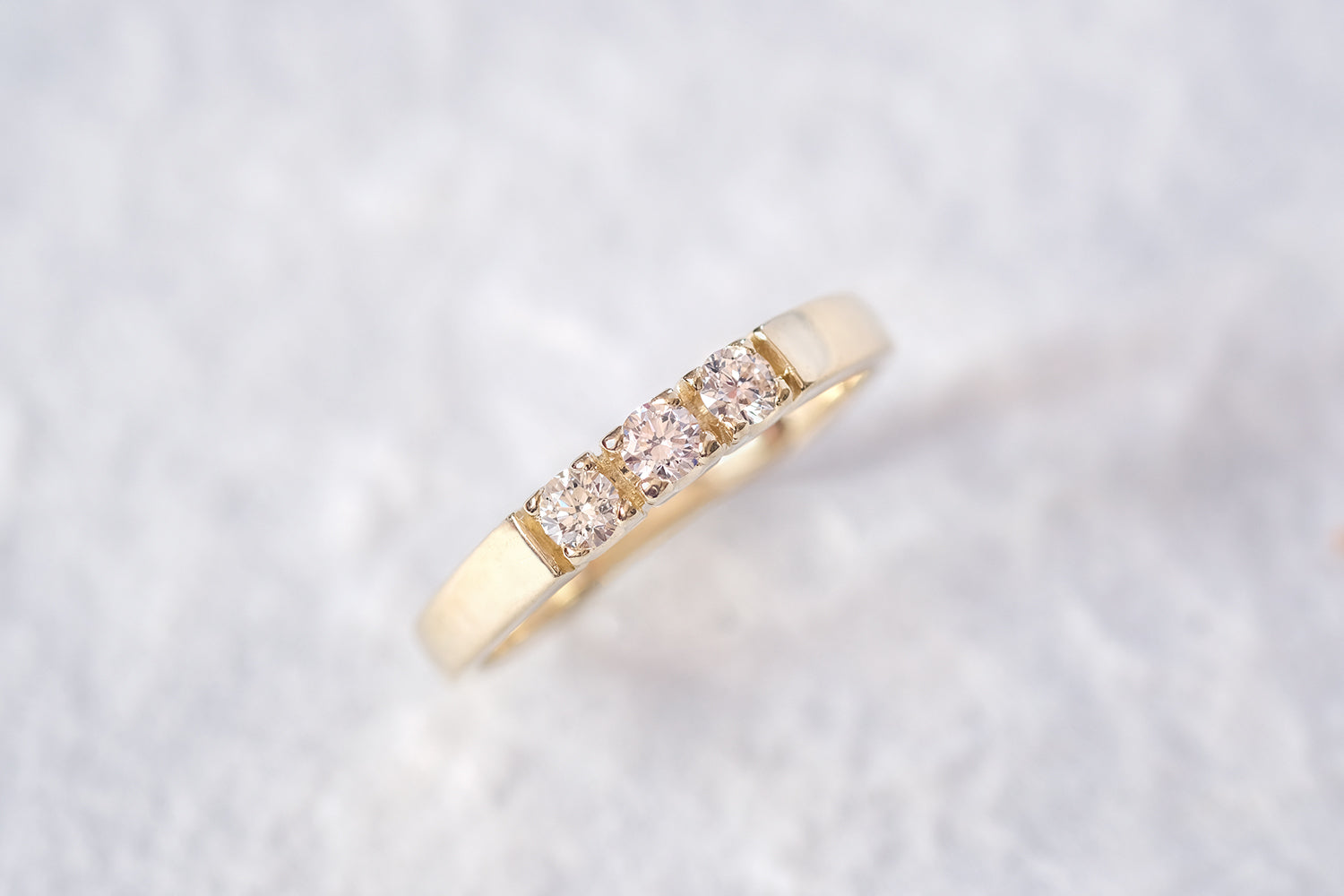 Trilogy Engagement Gold Ring