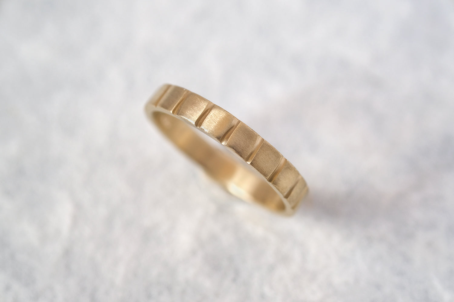 Gold Wedding Band With Squares