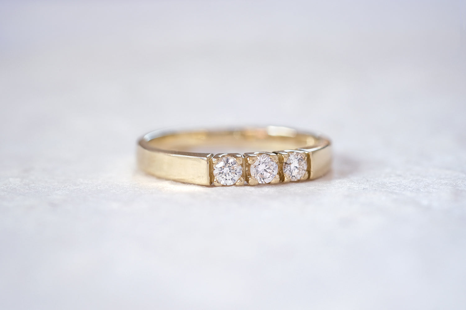 Trilogy Engagement Gold Ring