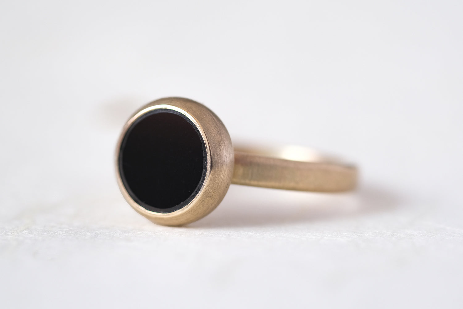 Gold Ring Set With An Onyx