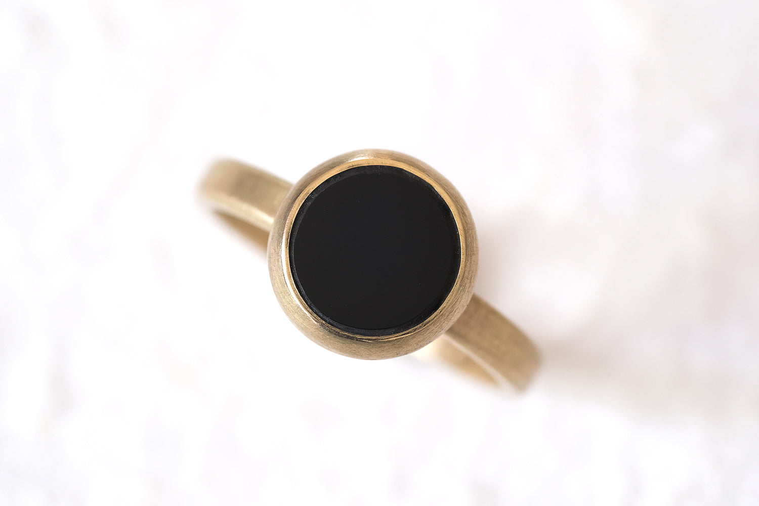 Gold Ring Set With An Onyx
