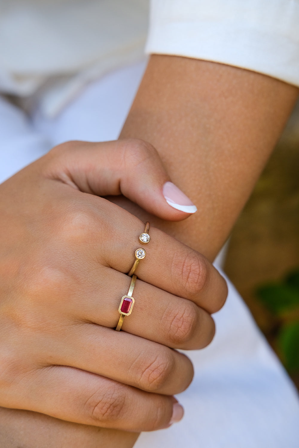 Gold Ring Set With A Ruby