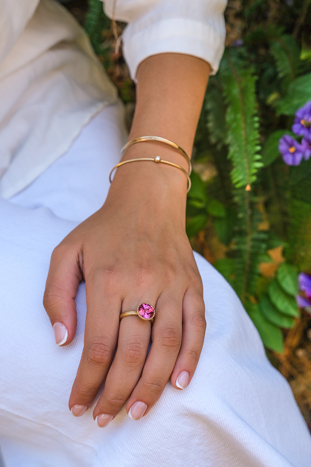 Gold Ring With Pink Topaz