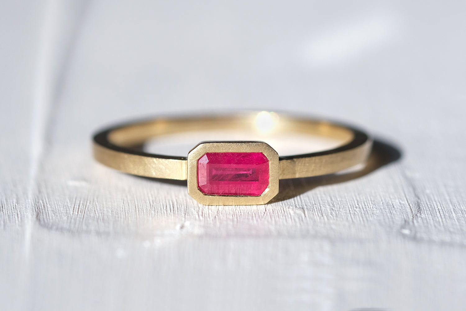 Gold Ring Set With A Ruby