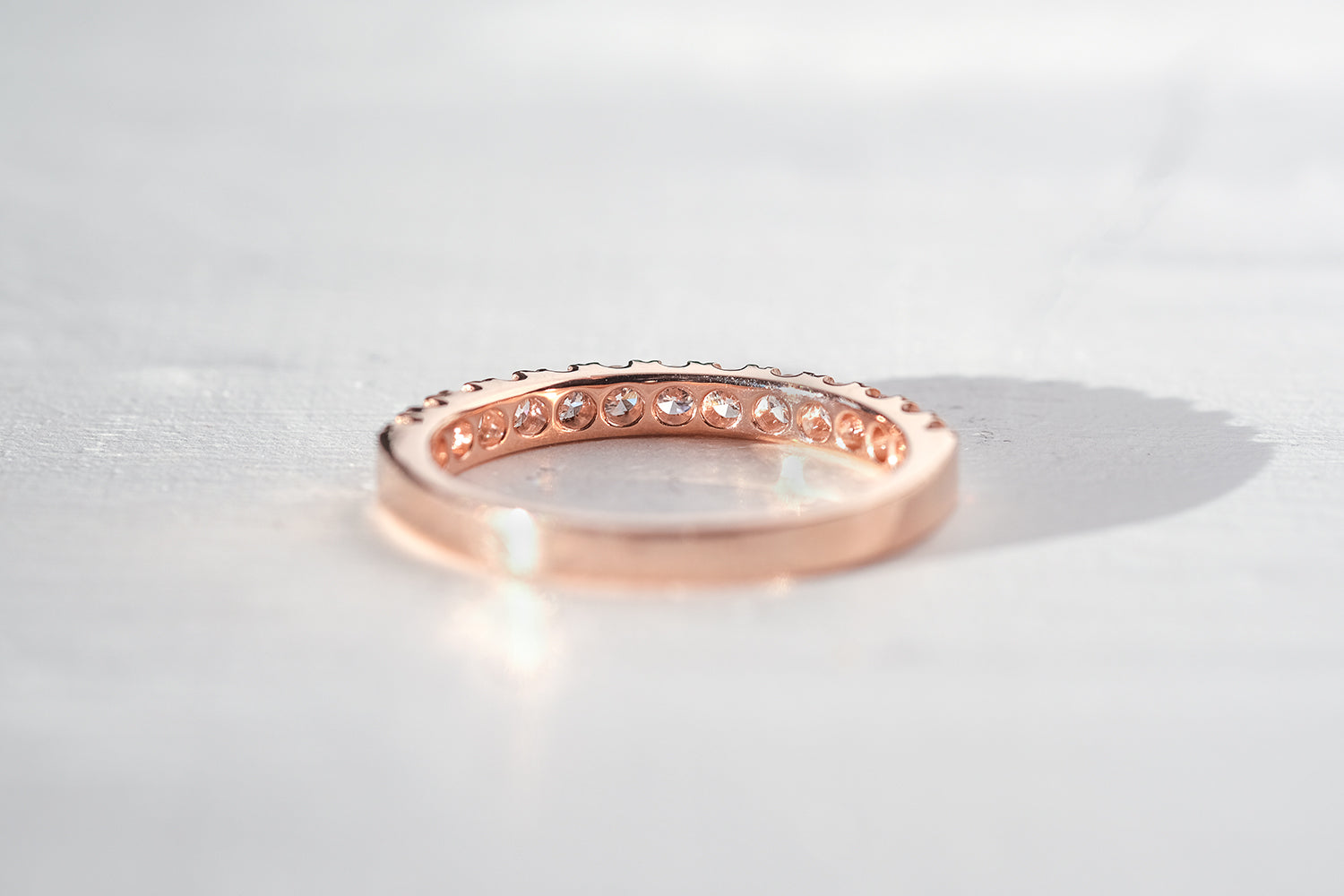 Half Eternity Rose Gold Engagement Ring 