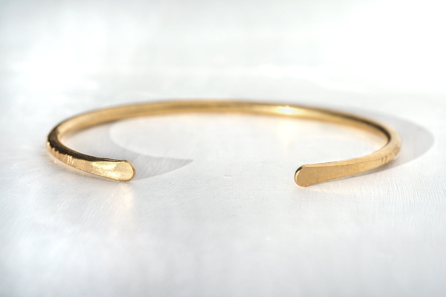 Thin Gold Bracelet For Men - With Grooves