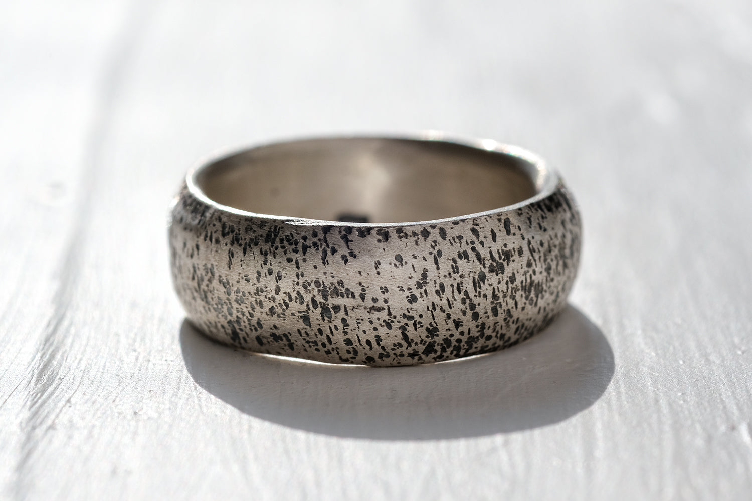 Silver Ring For Men - Arched With A Rough Finish