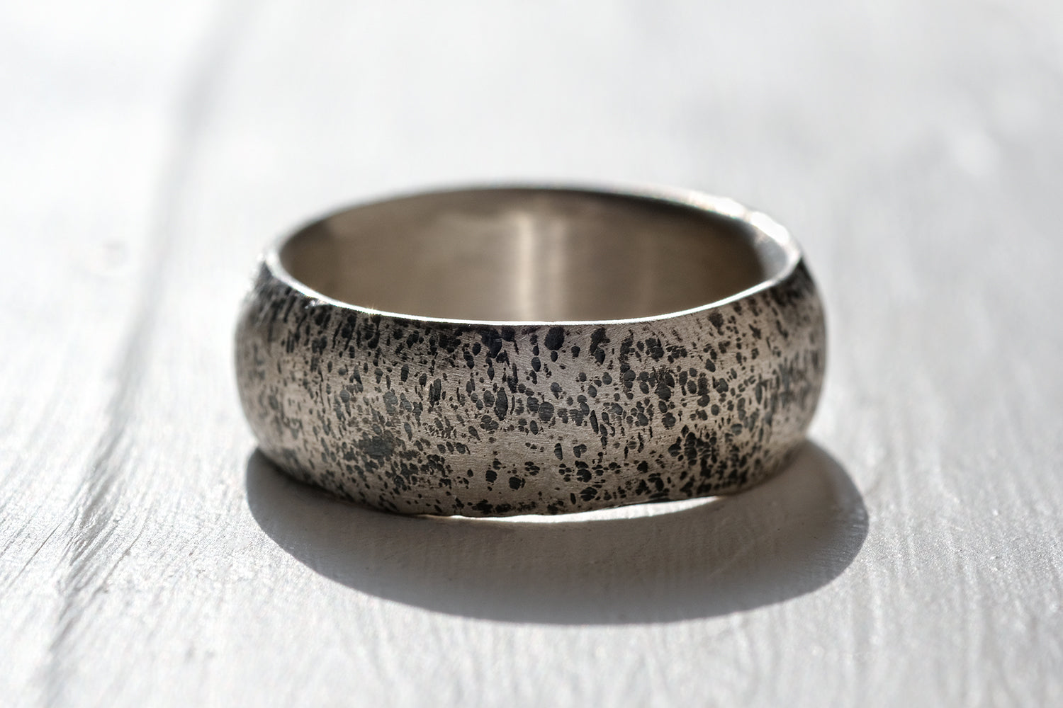 Silver Ring For Men - Arched With A Rough Finish
