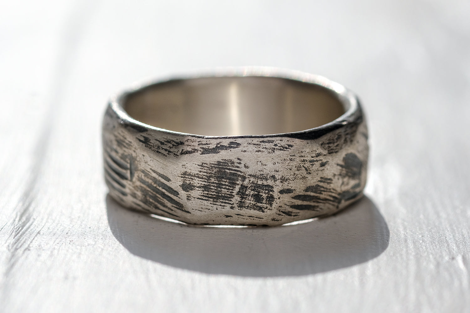 Silver Ring For Men - Notched