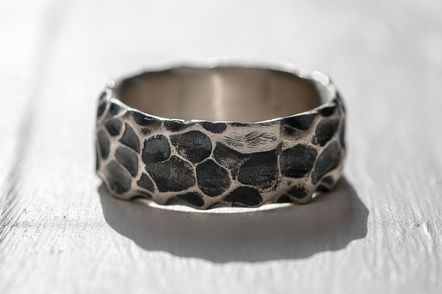 Silver Ring For Men - Cratered