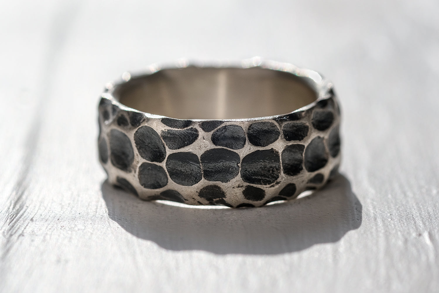 Silver Ring For Men - Cratered