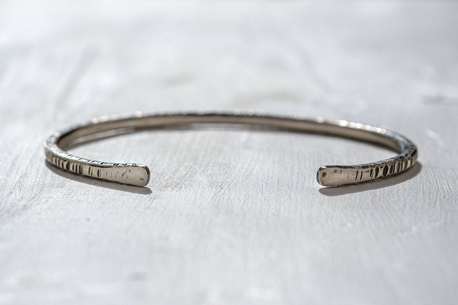 Silver Bracelet For Men - Notched