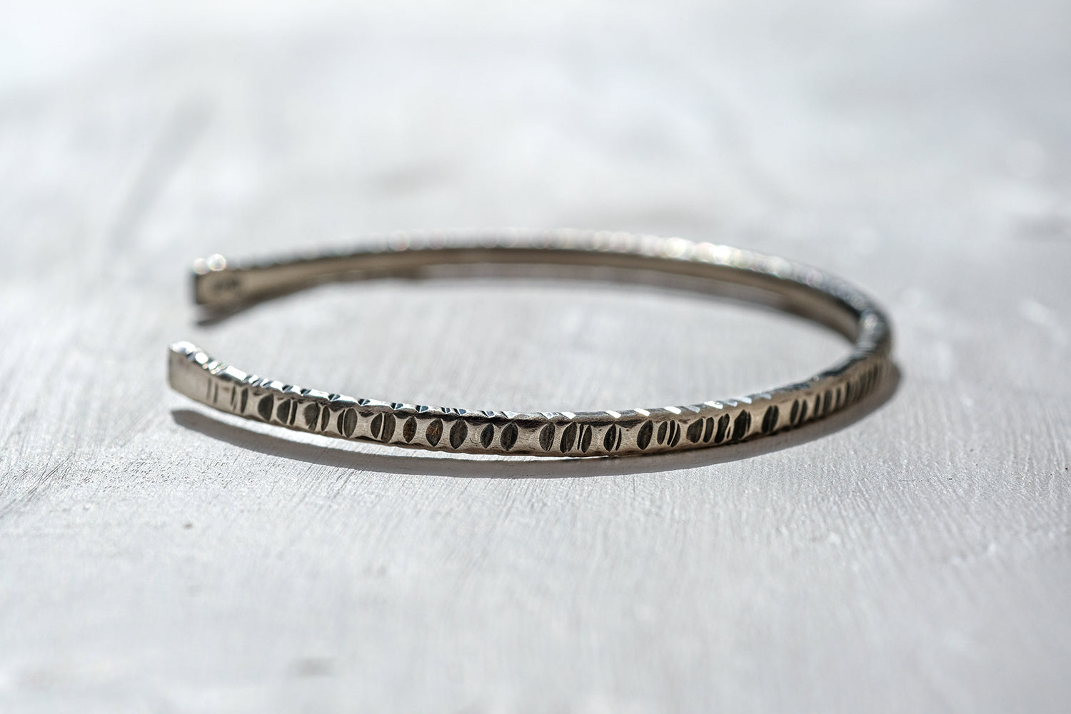 Silver Bracelet For Men - Notched