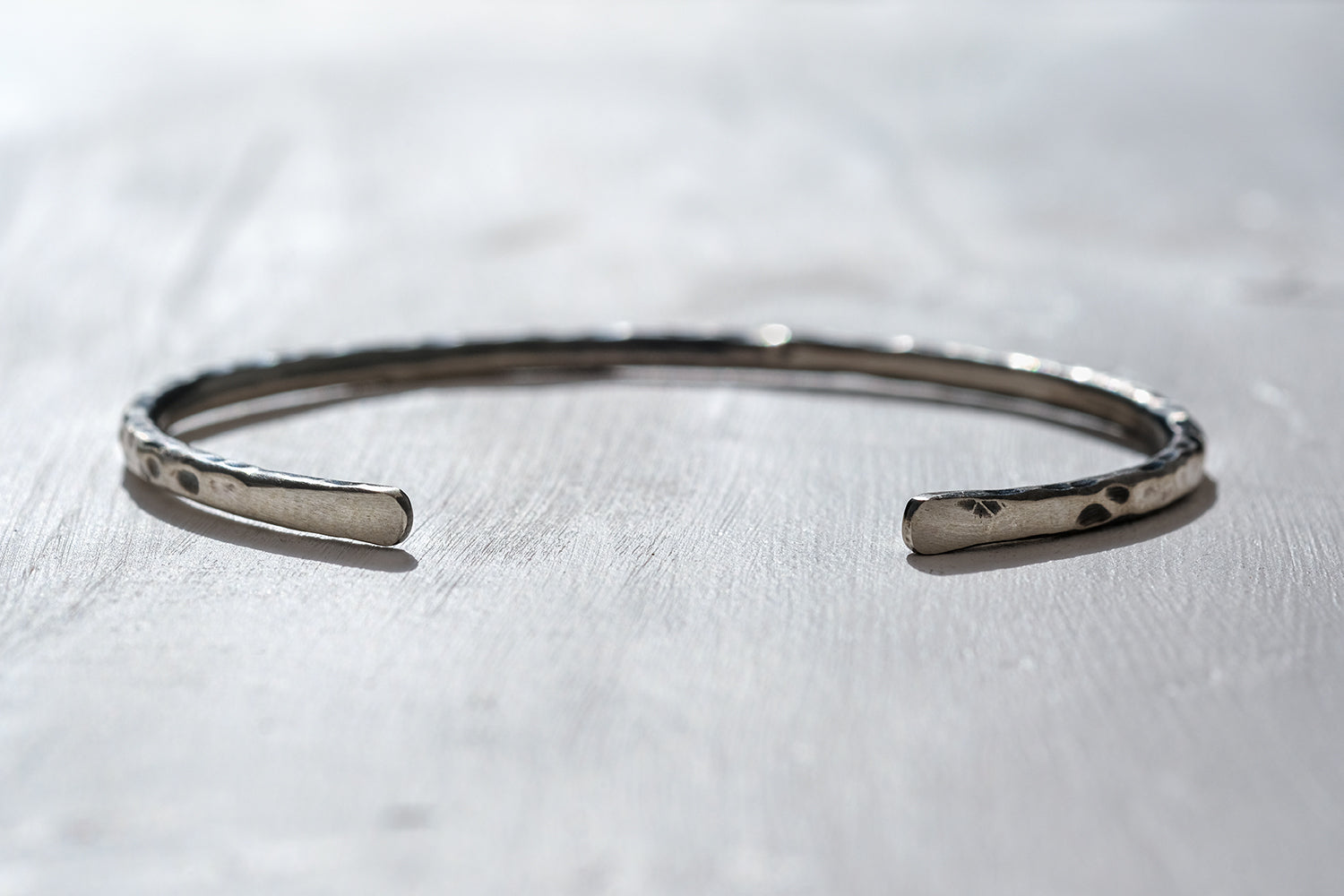 Silver Bracelet For Men - Small Hammering