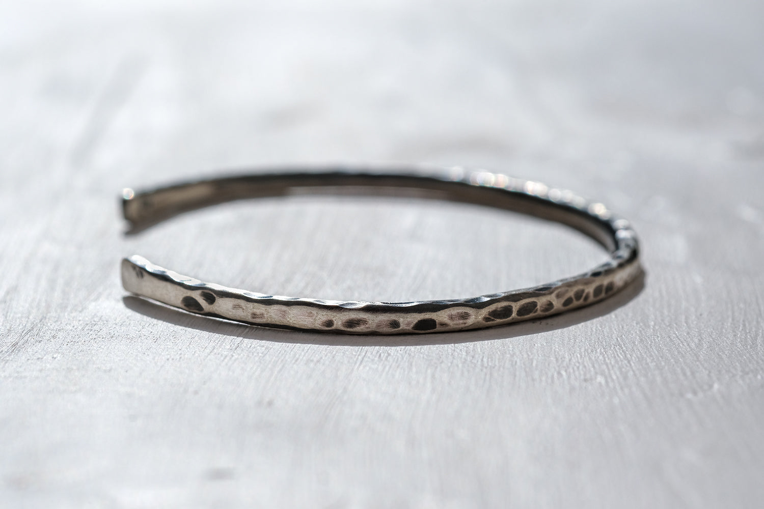 Silver Bracelet For Men - Small Hammering