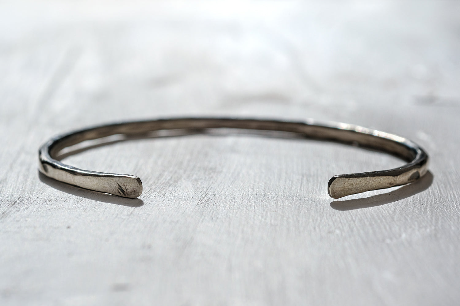 Silver Bracelet For Men - Rectangular Hammering